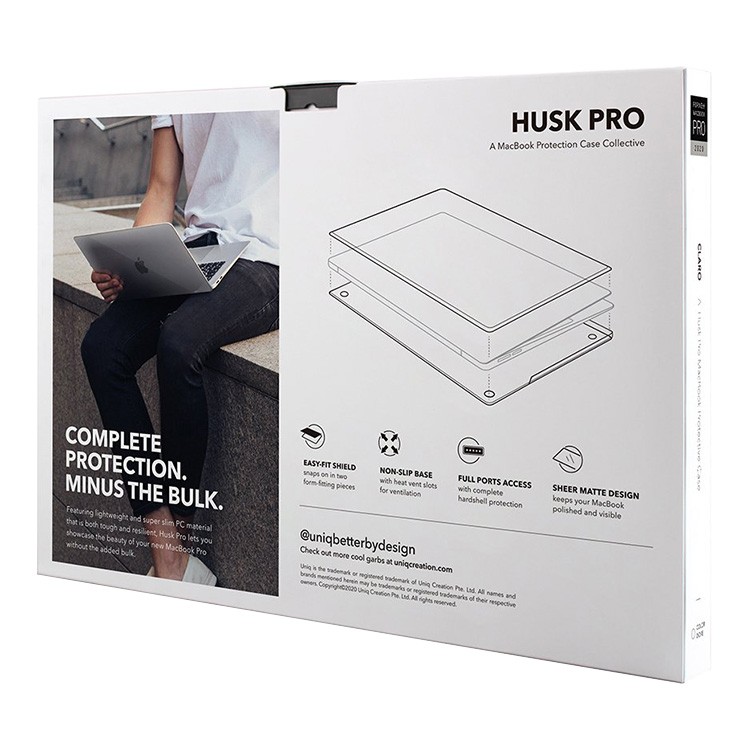 Чехол Uniq Husk Pro Claro для MacBook Pro 13" (2020), матовый прозрачный