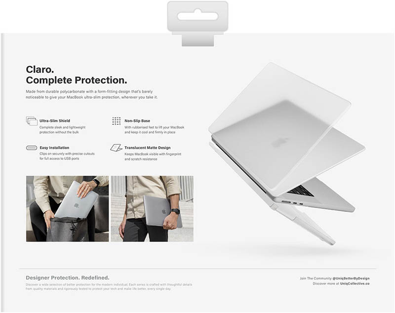 Чехол Uniq Husk Pro Claro для MacBook Air 13" (2022-2025 M2-M4), Matte Clear