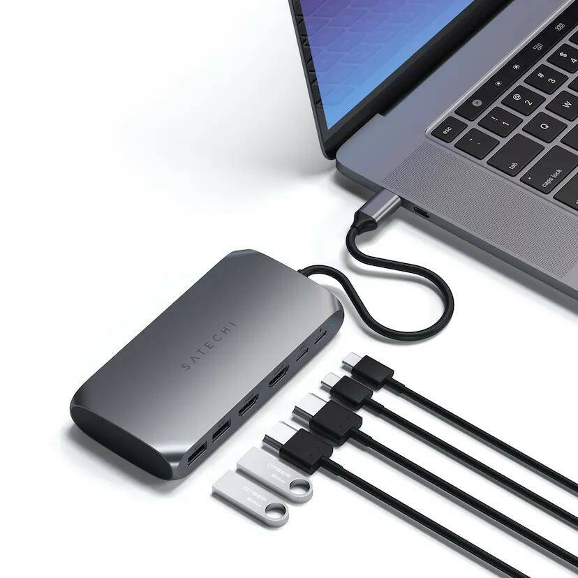 Адаптер Satechi USB-C Multimedia adapter M1, серый ST-UCM1HM