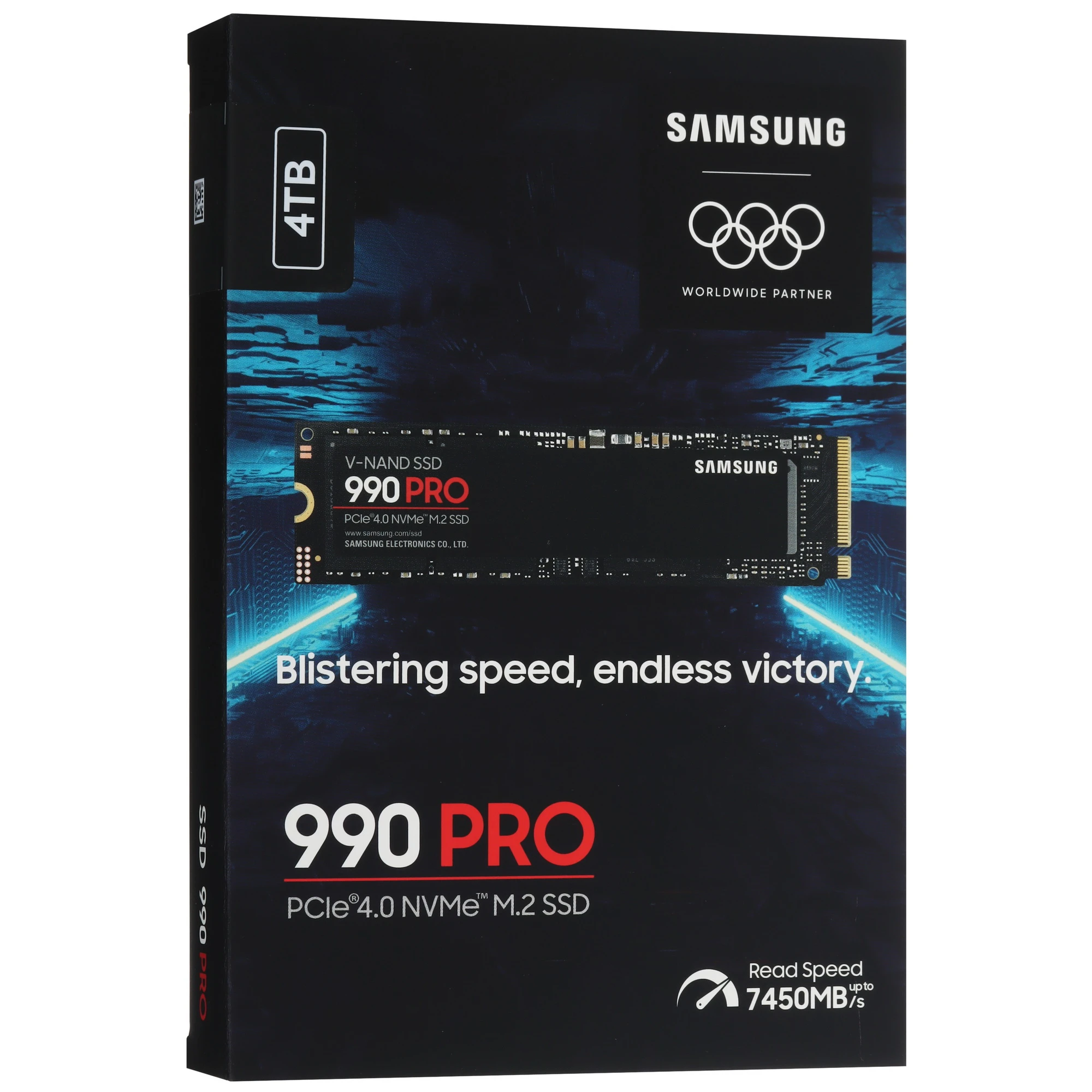 SSD-накопитель Samsung 990 Pro 4ТБ, M.2 2280, NVMe, PCIe 4.0 x4 (MZ-V9P4T0BW)