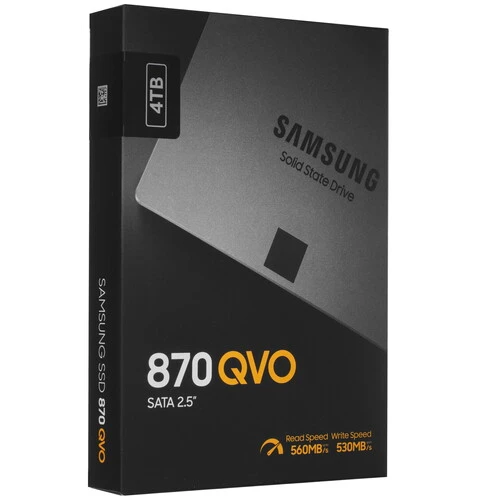 SSD-накопитель Samsung 870 QVO 4Тб, SATA 2.5" (MZ-77Q4T0BW)
