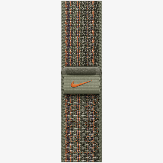 Ремешок для Apple Watch 45 мм Sequoia/Orange Nike Sport Loop (MTL63)