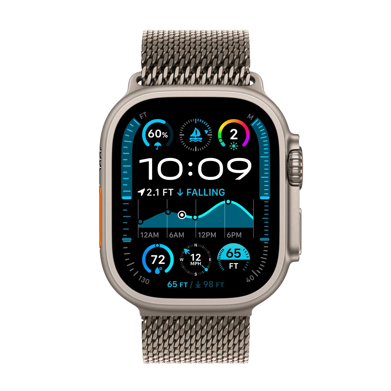 Ремешок Apple Watch 49mm Titanium Milanese Loop Natural Titanium S
