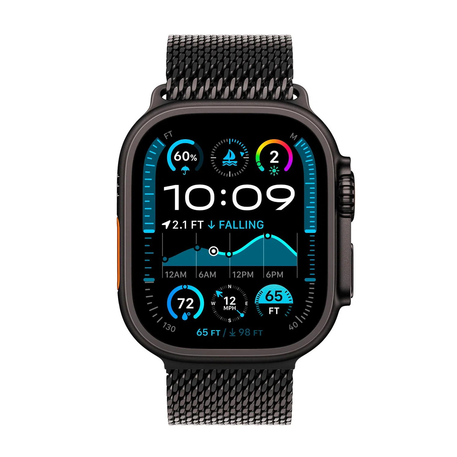 Ремешок Apple Watch 49mm Titanium Milanese Loop Black Titanium L