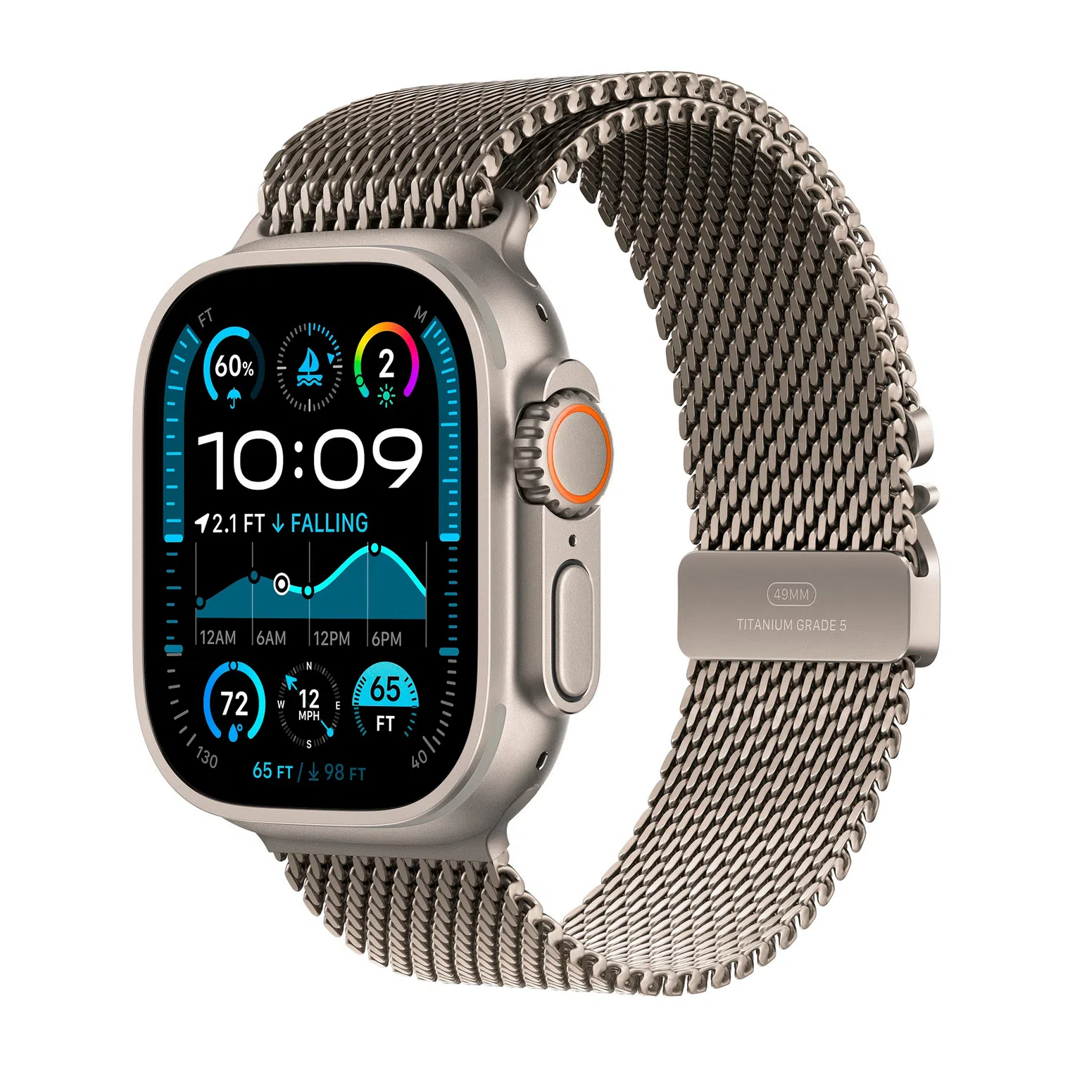 Ремешок Apple Watch 49mm Titanium Milanese Loop Natural Titanium M