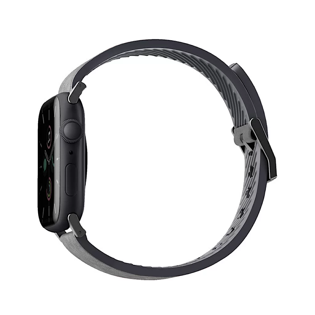 Ремешок Uniq Straden Waterproof для Apple Watch 49/45/44/42 mm, кожа/силикон Серый