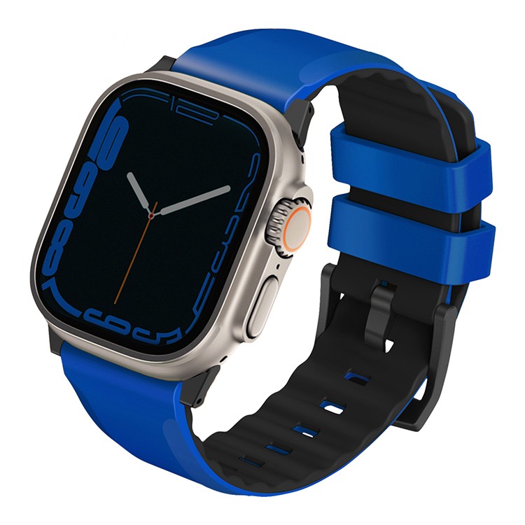 Ремешок Uniq для Apple Watch 49/45/44/42 mm Linus Airosoft silicone strap Голубой