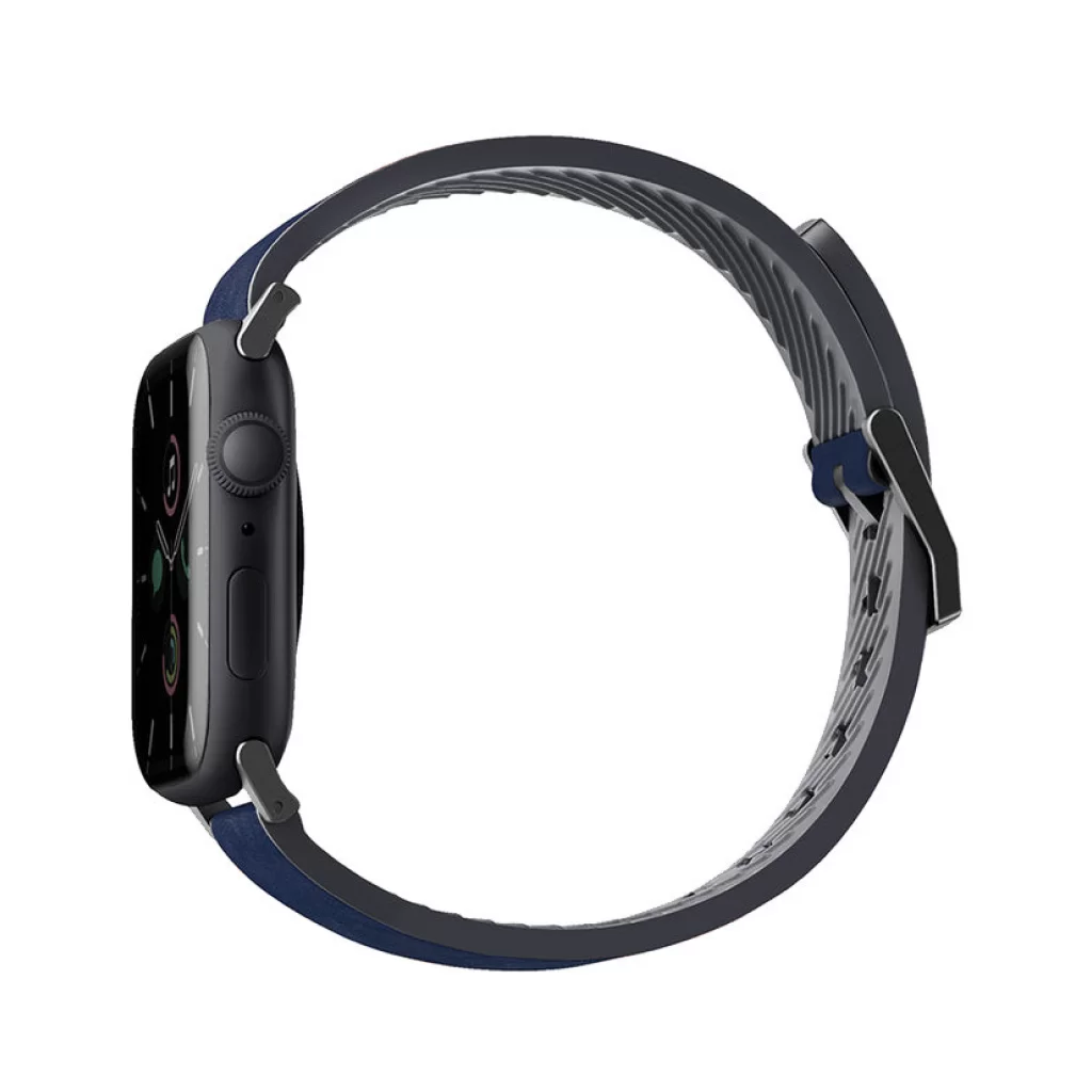 Ремешок Uniq Straden Waterproof для Apple Watch 49/45/44/42 mm, кожа/силикон Синий