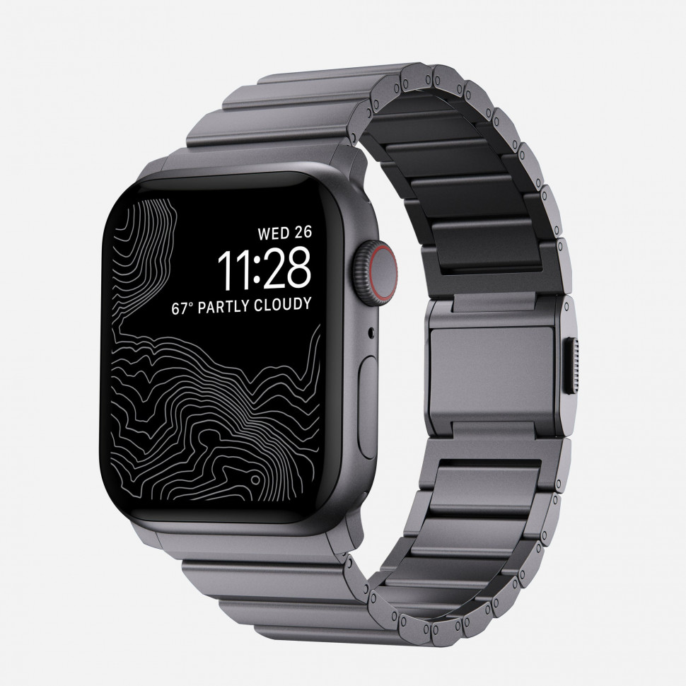 Ремешок Nomad Aluminum Band для Apple Watch 49/45/44/42 мм серый космос (Space Gray)