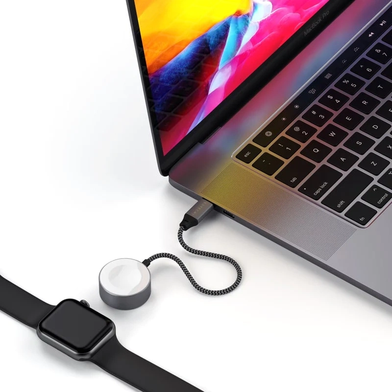 Беспроводное зарядное устройство Satechi USB-C Apple Watch ST-TCAW7CM Gray