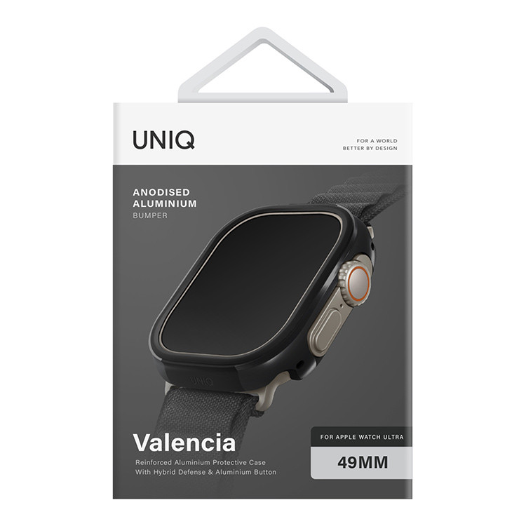 Чехол Uniq Valencia aluminium для Apple Watch Ultra 49 мм Черный
