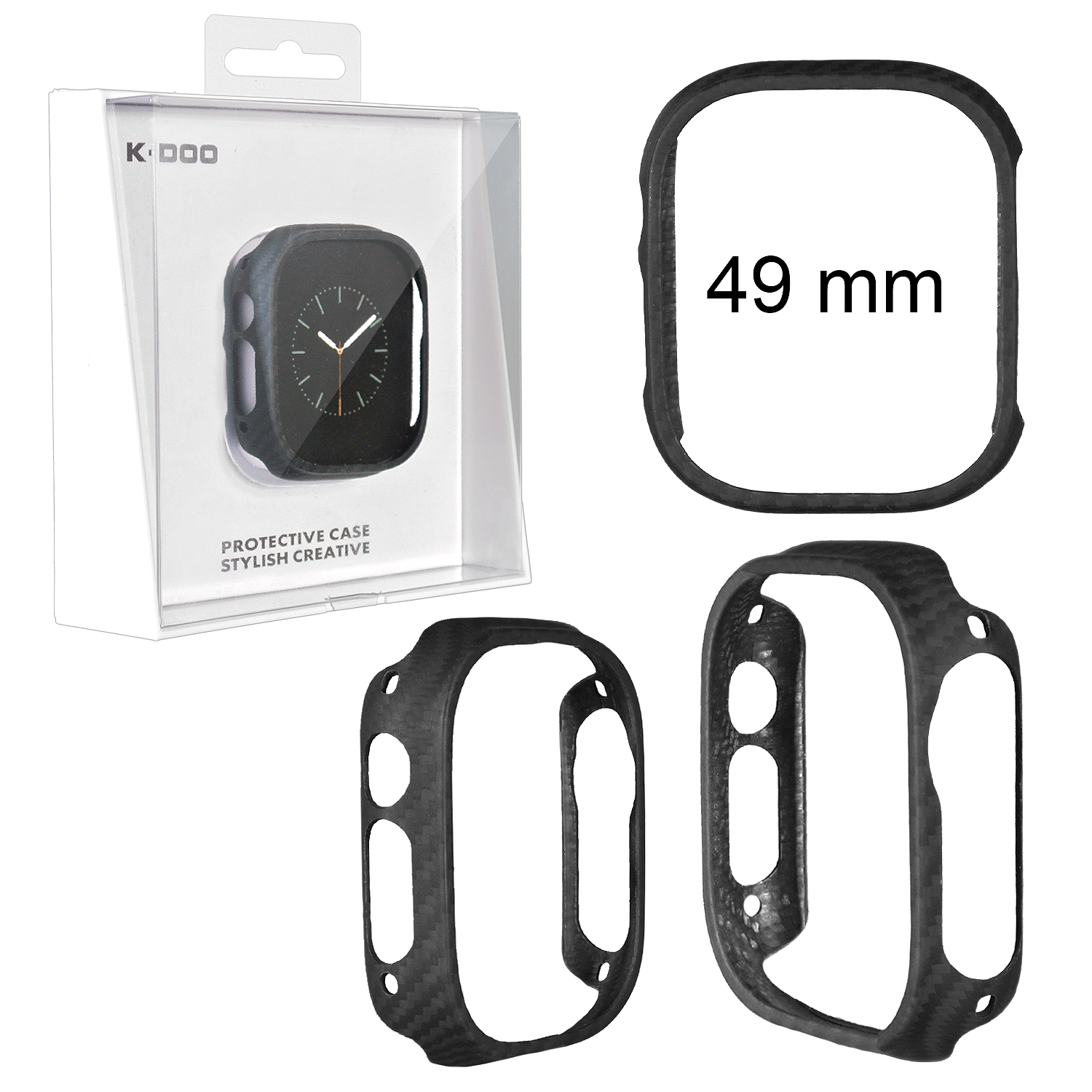 Чехол K-DOO KEVLAR EDGE For 49mm Protection for Apple Watch Thin fit and lightweight — Black
