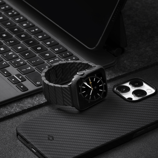 Чехол кевларовый Pitaka для Apple Watch серии 7/8 (45мм), черный