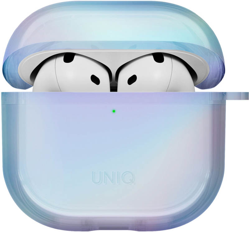 Чехол Uniq для Airpods 4 Iridescia (holographic), Eclipse Blue