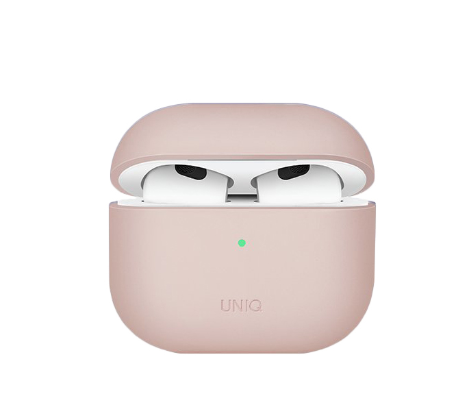 Чехол с карабином Uniq Lino Liquid Silicone для AirPods 3 Розовый