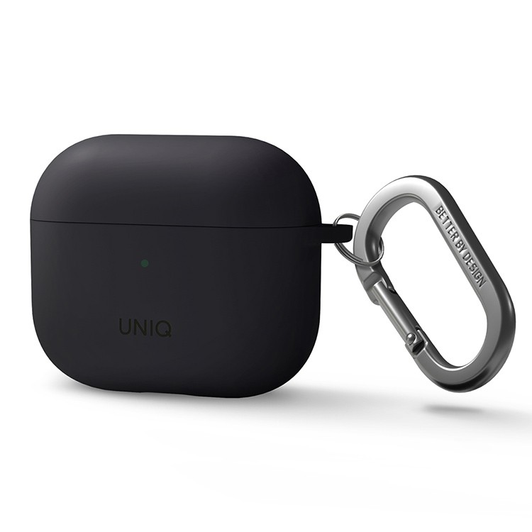 Чехол Uniq NEXO Liquid silicone +carabin +Sports ear hooks для AirPods 3  Серый