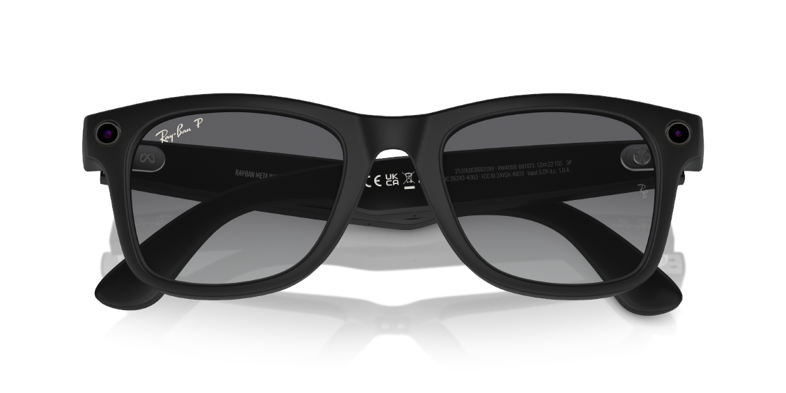 Умные очки Ray-Ban Meta Wayfarer RW4008 Matte Black/Polar Gradient Graphite 601S/T3 размер L