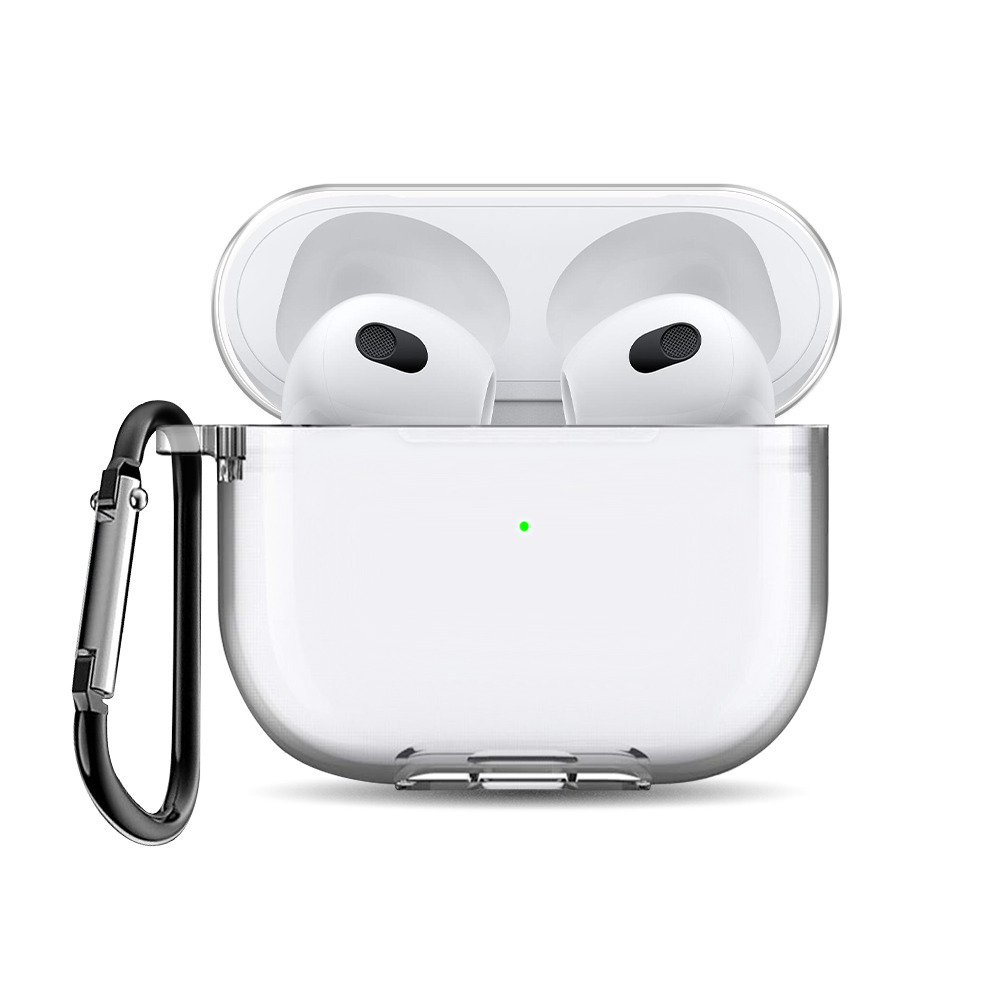 Чехол силиконовый Gurdini Silicone Case с карабином для AirPods Pro 2 Прозрачный