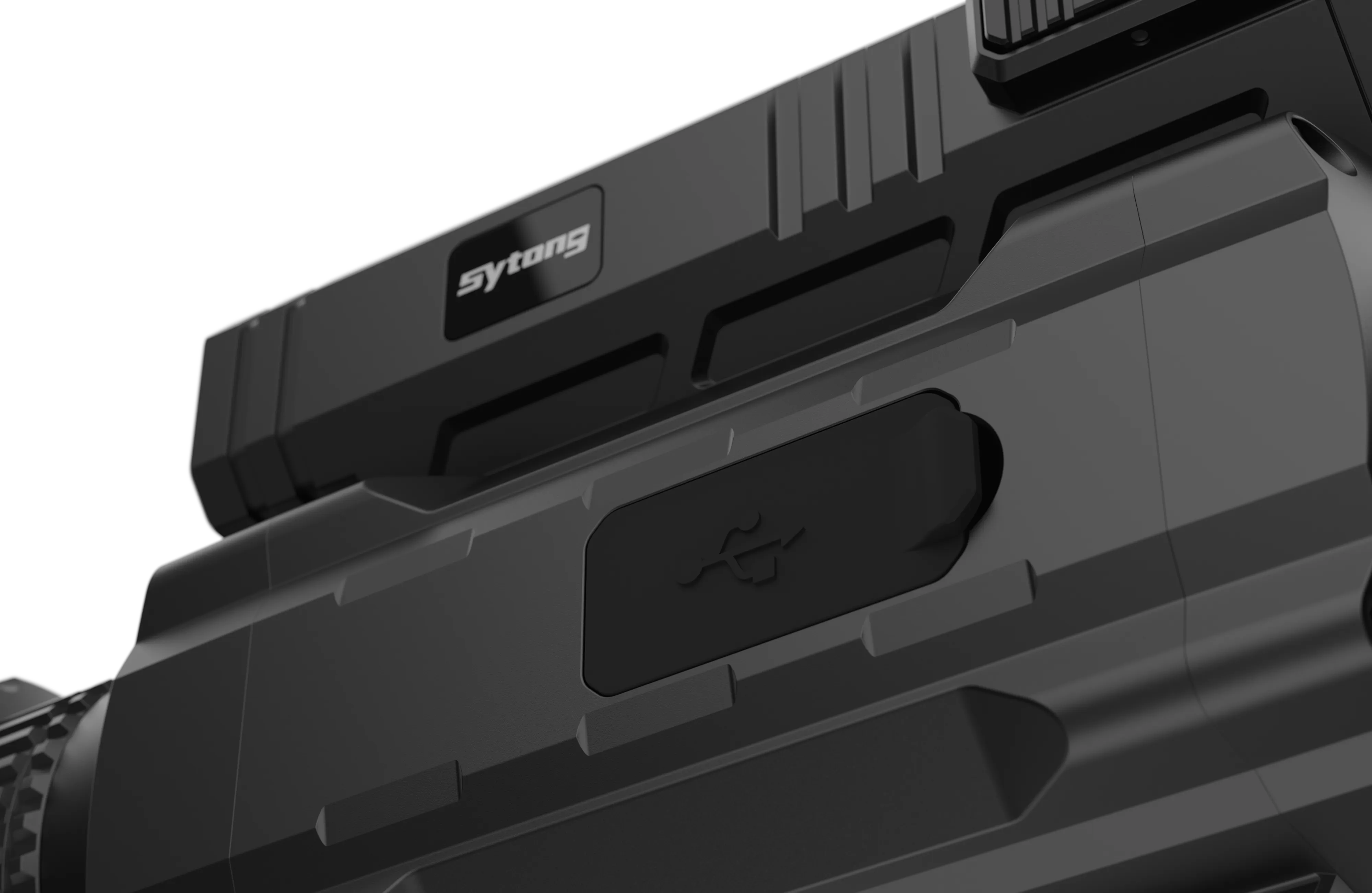 Тепловизионный прицел Sytong MMV2.0-650L с дальномером — порт USB Type-C крупным планом